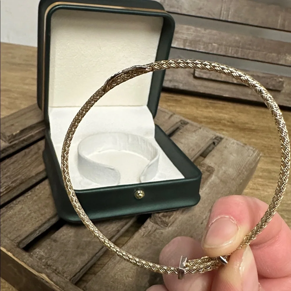 Charles Garnier nwot infinity gold silver 925 Peru stamped expandable bracelet - Picture 6 of 7